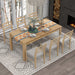 7 Piece Dining Set With Extendable Table, 2 Drawers & 6 Upholstered Chairs Hearth and Haven