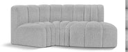 Arc - Boucle Fabric 3 Piece Modular L-Shaped Sofa Meridian Furniture