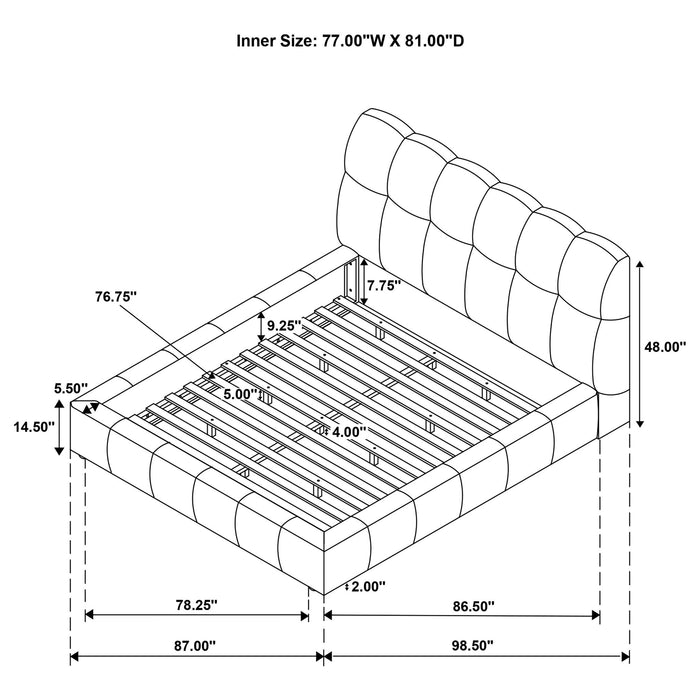 Branson - Platform Bed With Tufted Headboard Furniture Max