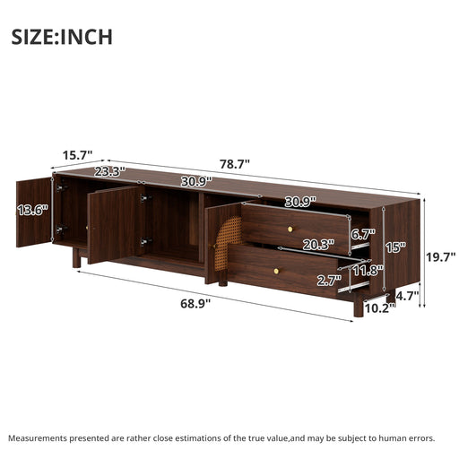TV Stand With For 85" TVs - Walnut Hearth and Haven