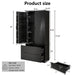 Fluted Kitchen Pantry Cabinet With 2 Large Drawers & 8 Door Spice Rack Home Essentials
