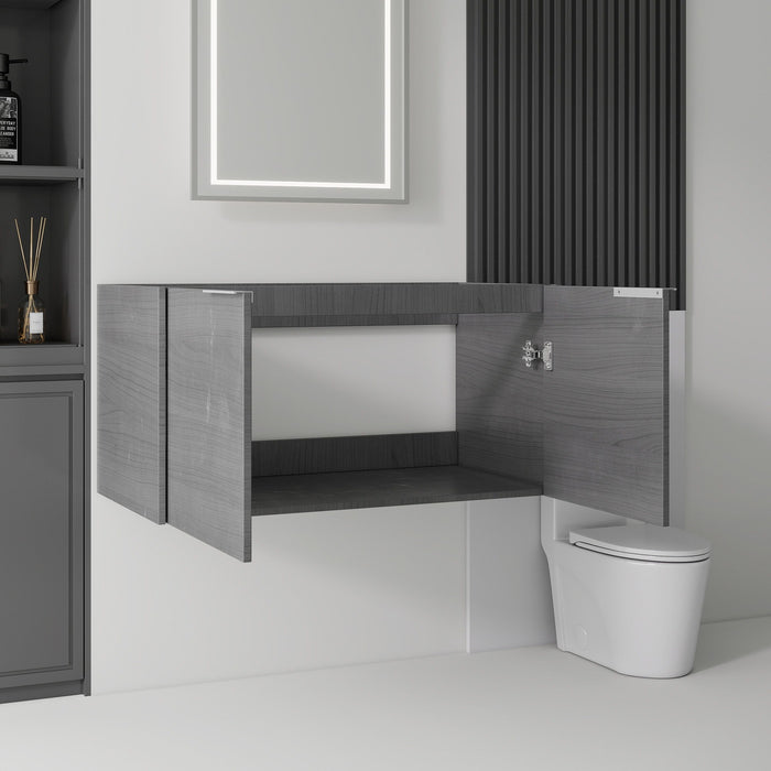 Floating Bathroom Vanity Cabinet With Soft Close Double Doors, Spacious Interior Storage, Wall Mounted, Cabinet Only Home Essentials