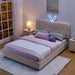 Upholstered Bed With Oversized Rabbit Ear Headboard, LED Lights & 4 Storage Drawers Home Essentials
