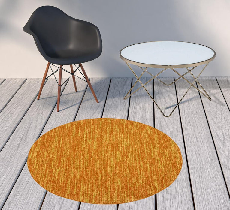 4' X 4' Round Non Skid Indoor / Outdoor Area Rug - Sunburst