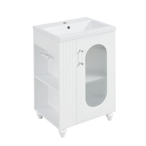 Modern Bathroom Vanity With Sink, Adjustable 2 Tier Shelf Hearth and Haven
