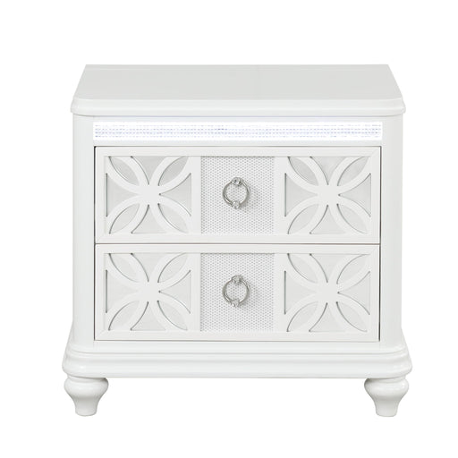 Abigale - 2 Drawer Nightstand With LED - White Matrix Furniture Group
