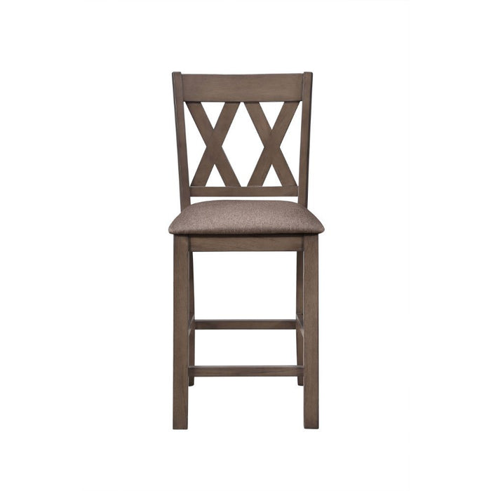 Scarlett - Counter Height Chair (Set of 2) - Brown Fabric & Walnut