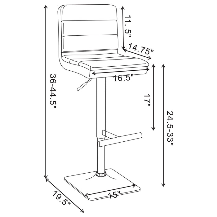 Adjustable Bar Stool (Set of 2) - Gray Furniture Max