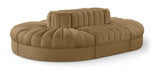 Rummi - Oval Velvet Performance Fabric Upholstered 6 Piece Modular Sectional Meridian Furniture