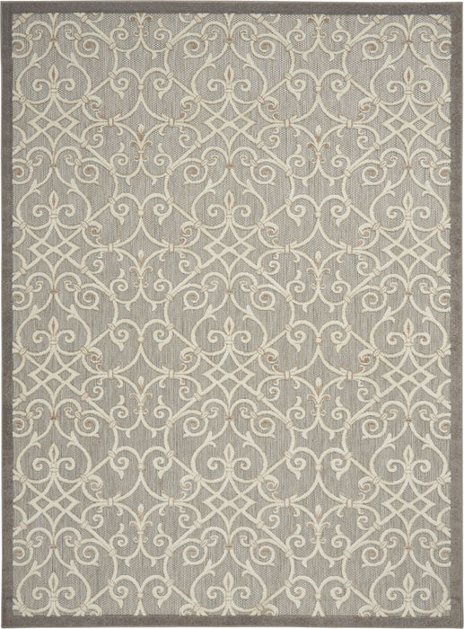 10' X 13' Non Skid Indoor / Outdoor Area Rug - Natural Damask