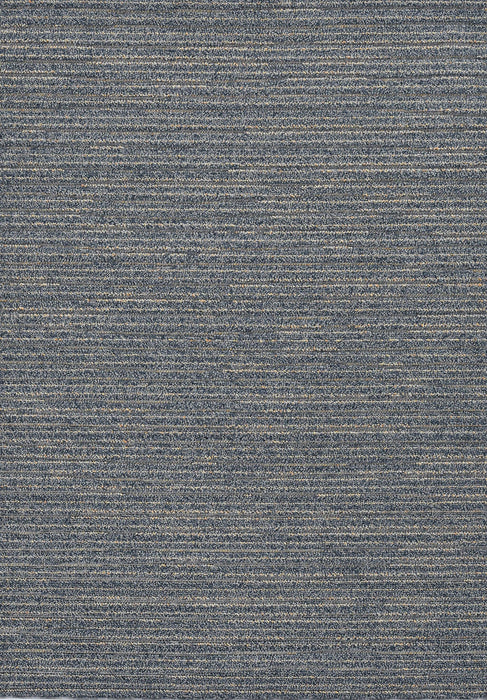 5' X 8' Machine Woven UV Treated Abstract Lines Indoor / Outdoor Area Rug - Denim Blue