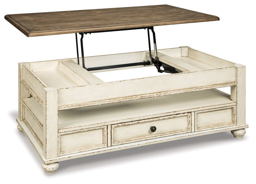 Realyn - Lift Top Cocktail Table - White / Brown Signature Design by Ashley®