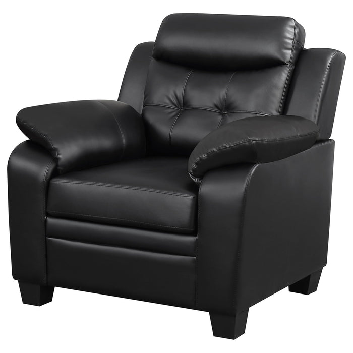 Winchell - Upholstered Padded Arm Tufted Accent Chair - Black Furniture Max