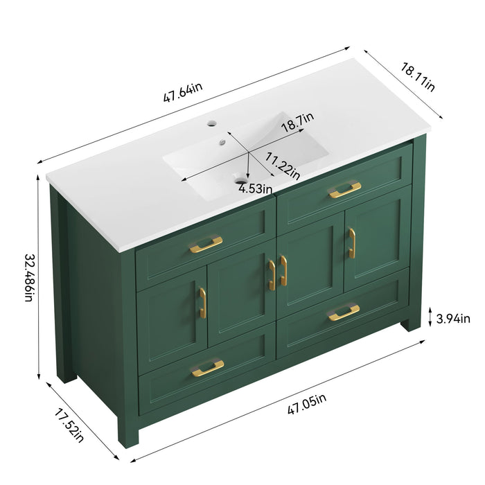 Bathroom Vanity With Sink Combo, 4 Soft Close Doors And 4 Drawers Home Essentials