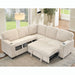 L-Shaped Sofa With Pull Out Sofa Bed With USB Home Essentials
