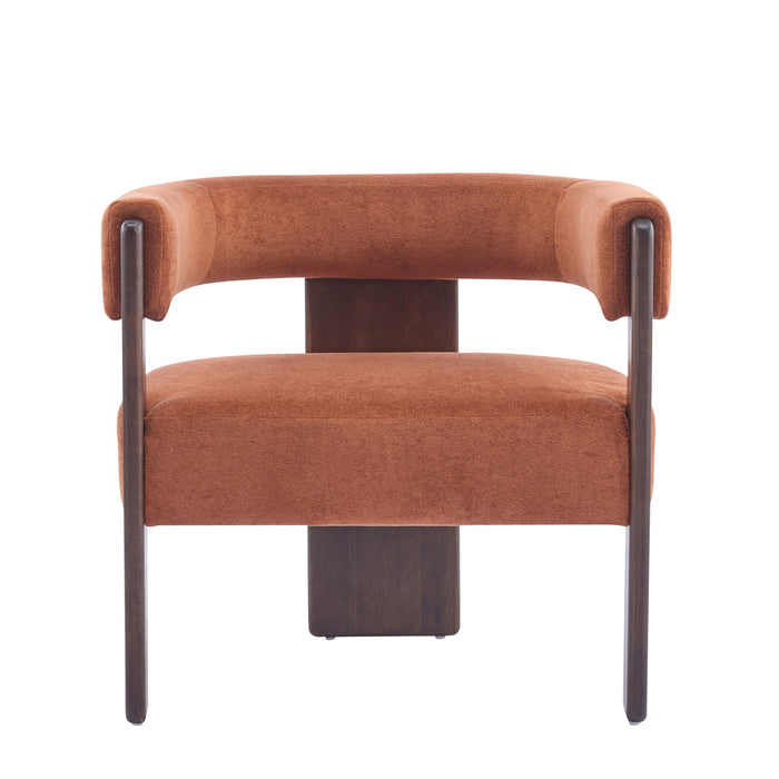 Modern Upholstered Accent Arm Chair With Barrel Back Design