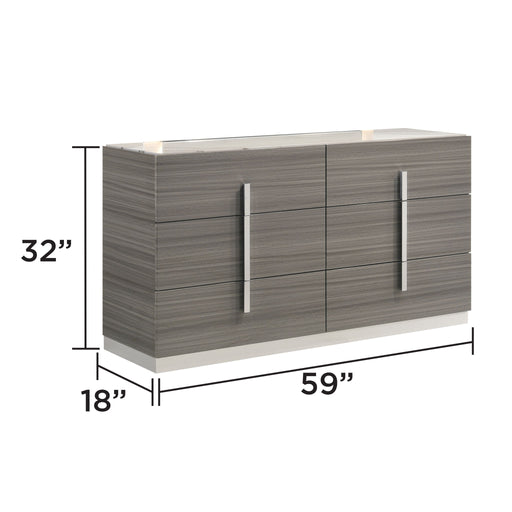 Altima - 6 Drawer Dresser (Mirror Not Included) - Gray Matrix Furniture Group
