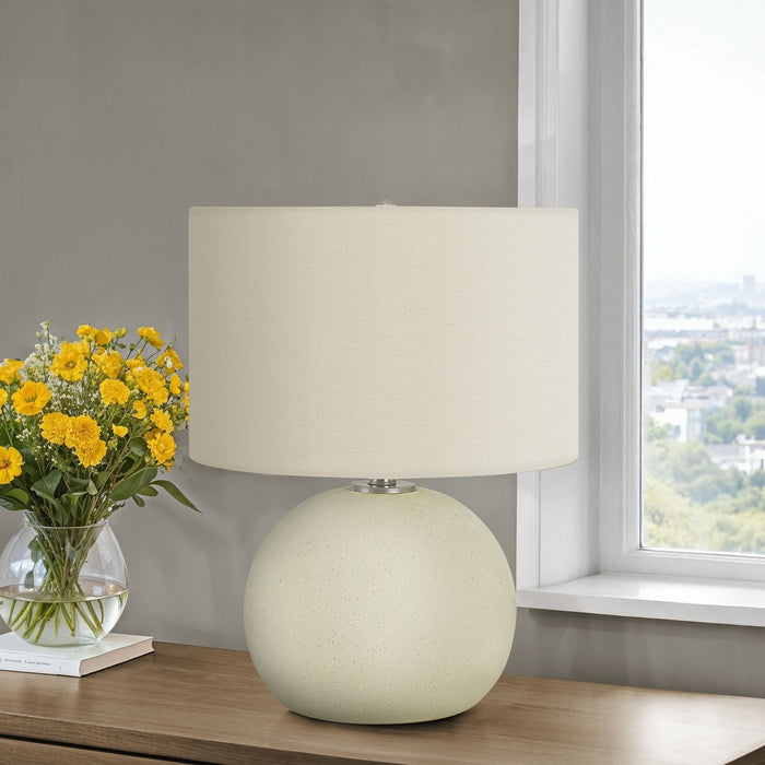 Lighting, Contemporary Table Lamp, Ceramic - Cream 8th Street
