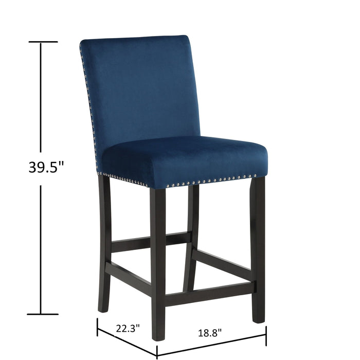 Modern 5 Piece Counter Height Dining Set With Tufted Nail Head Chairs