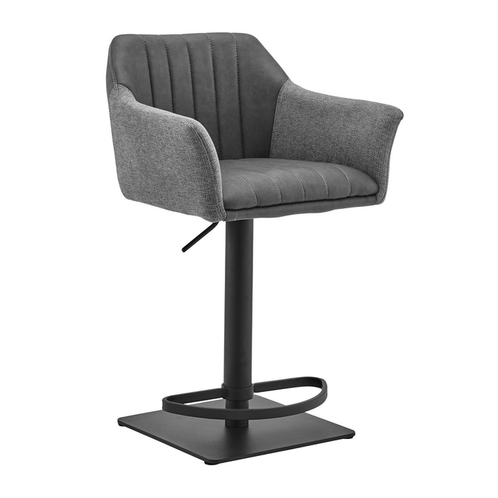 42" Swivel Low Back Adjustable Height Bar Chair - Gray / Black