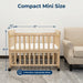 Portable Bedside Bassinet With 3 Adjustable Heights, Mini Crib For Newborns - Natural Wood Home Essentials