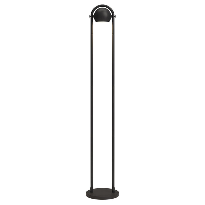 Column Floor Lamp With Black Globe Shade - Black