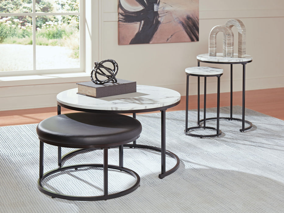 Jusmour - Occasional Nesting Table (Set of 4) - Black / White Signature Design by Ashley®