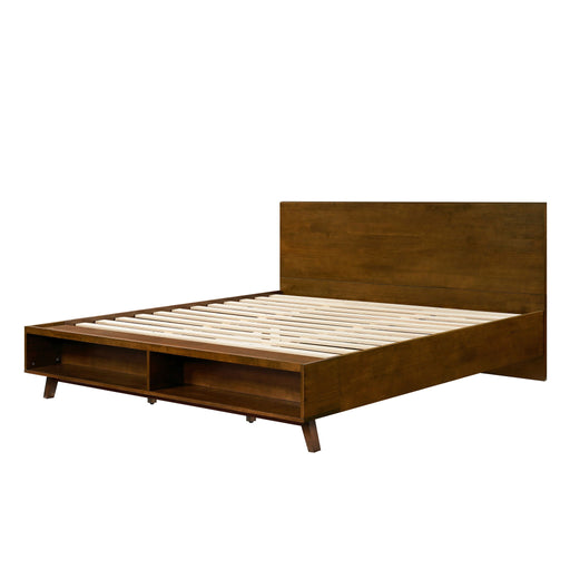 Platform Bed Frame With Footboard Storage Noble House