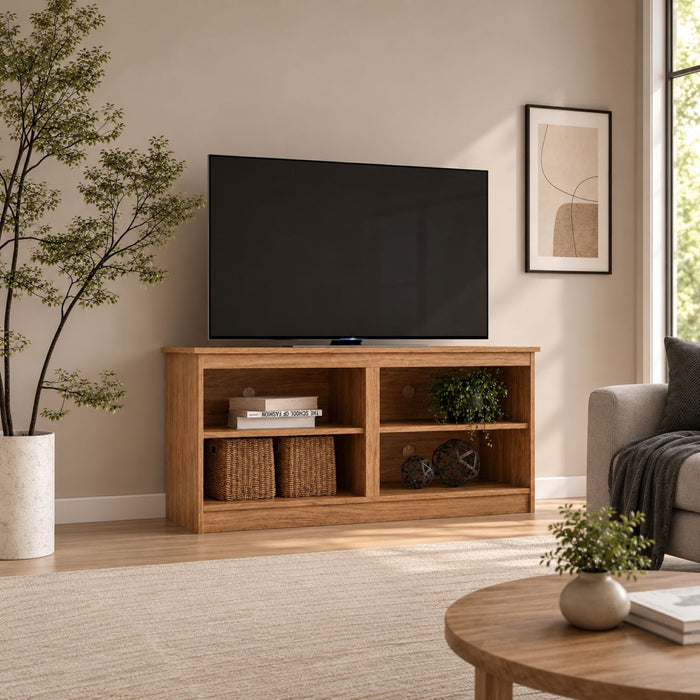 TV Stand For TVs Up To 50" With Open Shelves And Cable Management Home Essentials