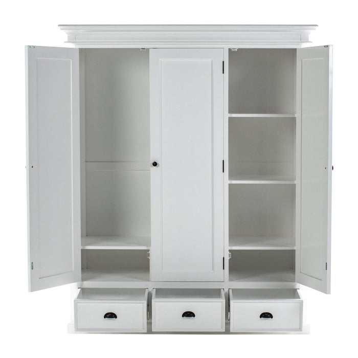 Solid Wood Frame Standard Curio Cabinet With Six Shelves - Off-White
