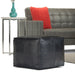 Bowen - Square Pouf - Black Simpli-Home