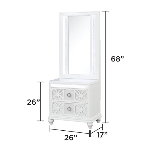 Abigale - Nightstand Top Mirror With LED Lighting (Only Mirror Top) - White Matrix Furniture Group
