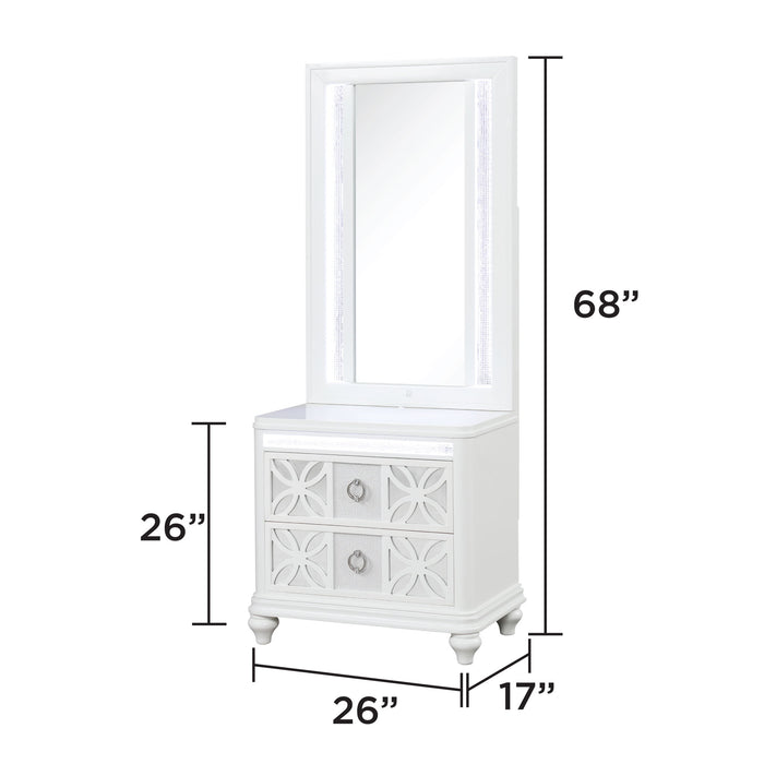 Abigale - Nightstand Top Mirror With LED Lighting (Only Mirror Top) - White Matrix Furniture Group
