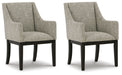 Burkhaus - Dining UPH Arm Chair (Set of 2) - Beige / Dark Brown Signature Design by Ashley®