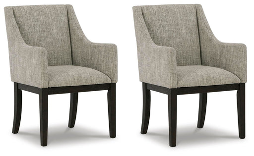 Burkhaus - Dining UPH Arm Chair (Set of 2) - Beige / Dark Brown Signature Design by Ashley®