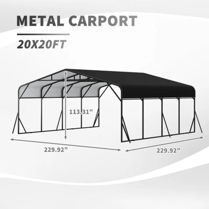 Heavy Duty Carport, All Weather Shelter - Black Daily Nest