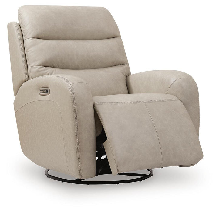 Motion-Max - Swivel Glider Power Recliner - Stonewash Signature Design by Ashley®