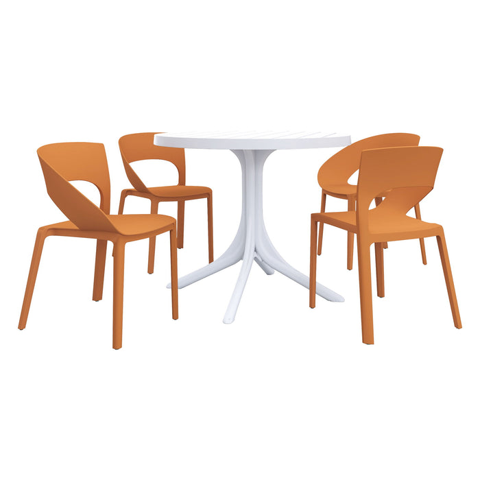 4 Piece Set Of Modern Designed Single Chairs With Round Table Home Essentials