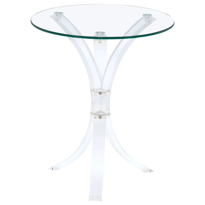 Bailey - Round Top Side Table - Clear Furniture Max