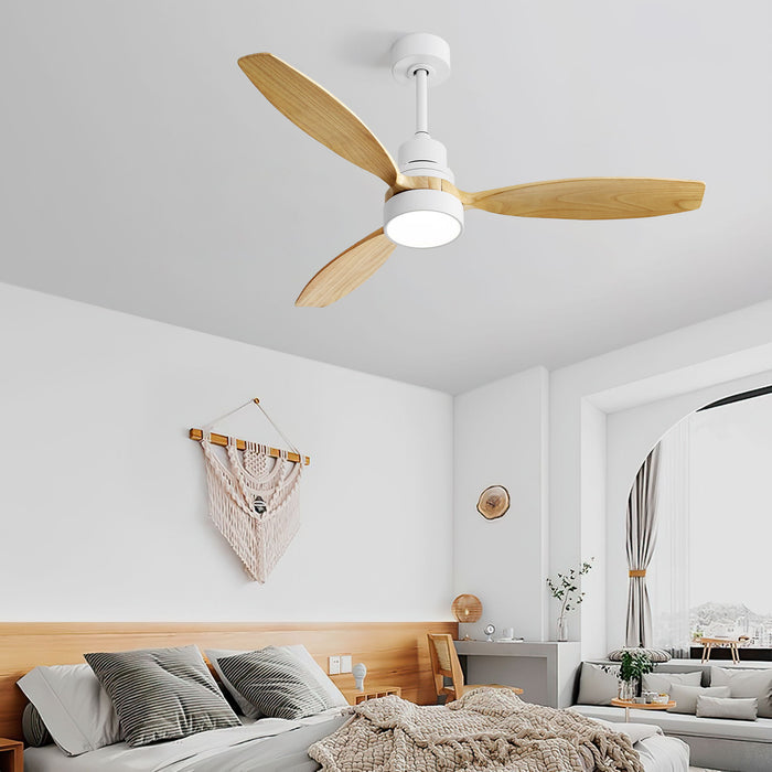 Ceiling Fan With 6 Speed Remote Control And 3Cct LED Light - White Daily Nest