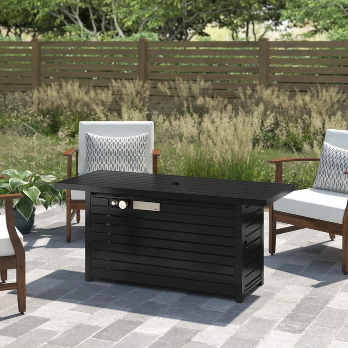 Outdoor Fire Pit Table & Lid - Black