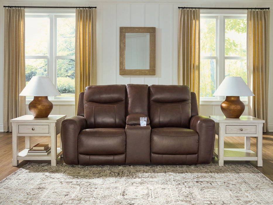 Gravier - Power Reclining Loveseat With Console / Adjustable Headrest - Cordova Benchcraft®
