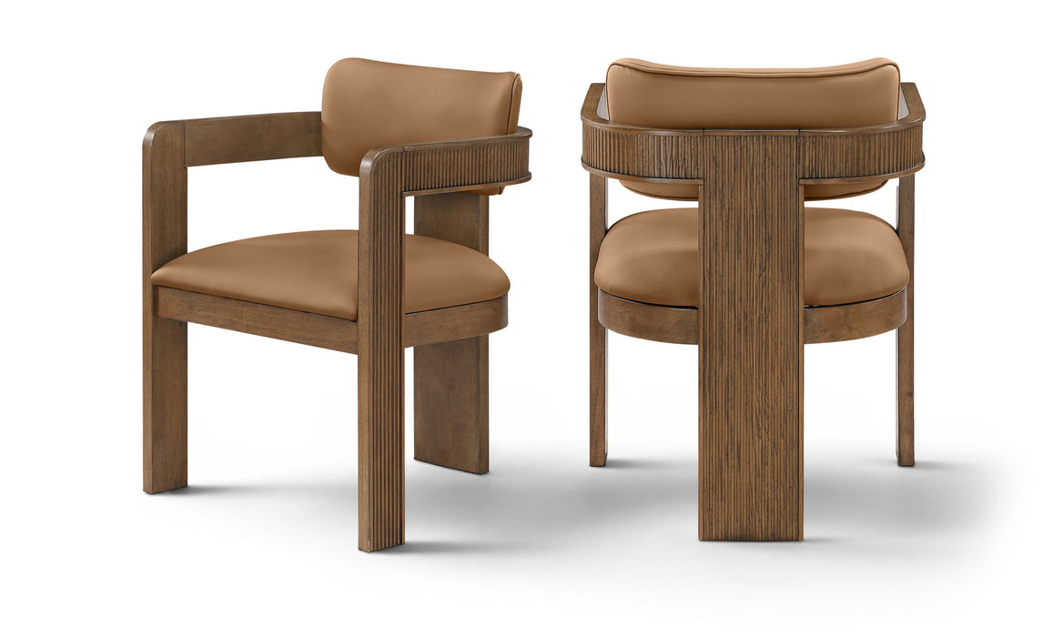 Sacha - Vegan Leather Upholstered Dining Chair With Brown Base (Set of 2) Meridian Furniture