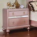 Nightstand With Mirror Accent Panels, 2 Drawer Design - Rose Gold Home Essentials