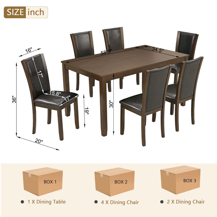 Dining Table Set With Upholstered Chairs, Rectangular Dining Table Set Home Essentials