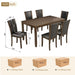 Dining Table Set With Upholstered Chairs, Rectangular Dining Table Set Home Essentials