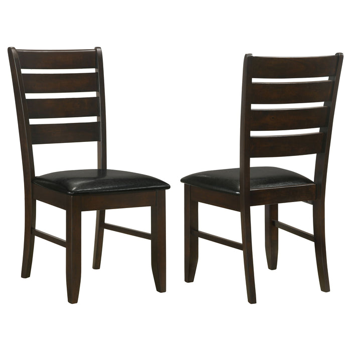 Padded Seat Side Chairs With Tapered Slats (Set of 2) Furniture Max