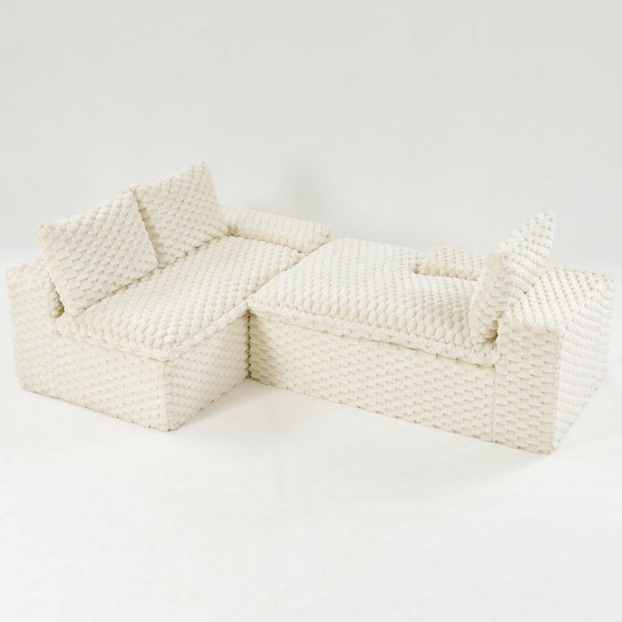 Modular Sofa, Convertible Twin Seat With Chaise Lounge Home Essentials