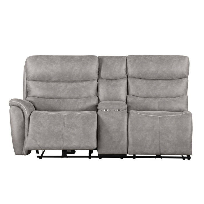 Kamari - LAF Console Loveseat With Dual Power Headrest & Footrest - Gray