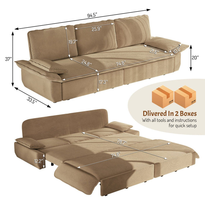 King Size Pull Out Sofa Bed, 3 In 1 Convertible Multifunctional Home Essentials